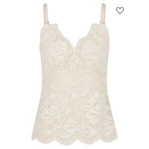 Paco Rabanne Cream Lace Tank Top